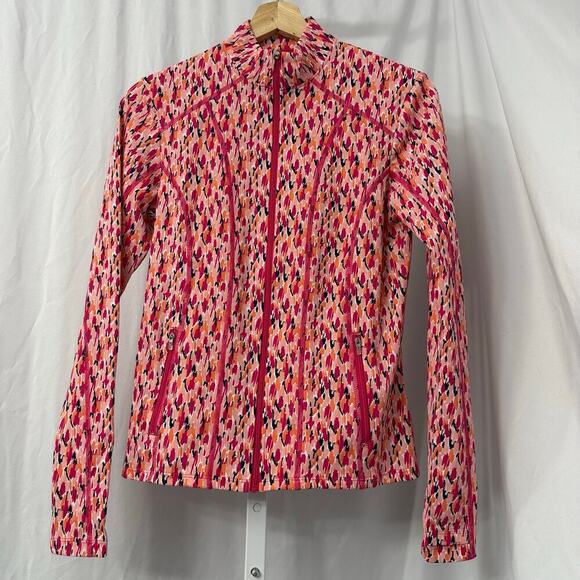Coolibar Malawi Swim Jacket Women's XS UPF 50 Pink Orange Long Sleeve Full Zip - Picture 1 of 11
